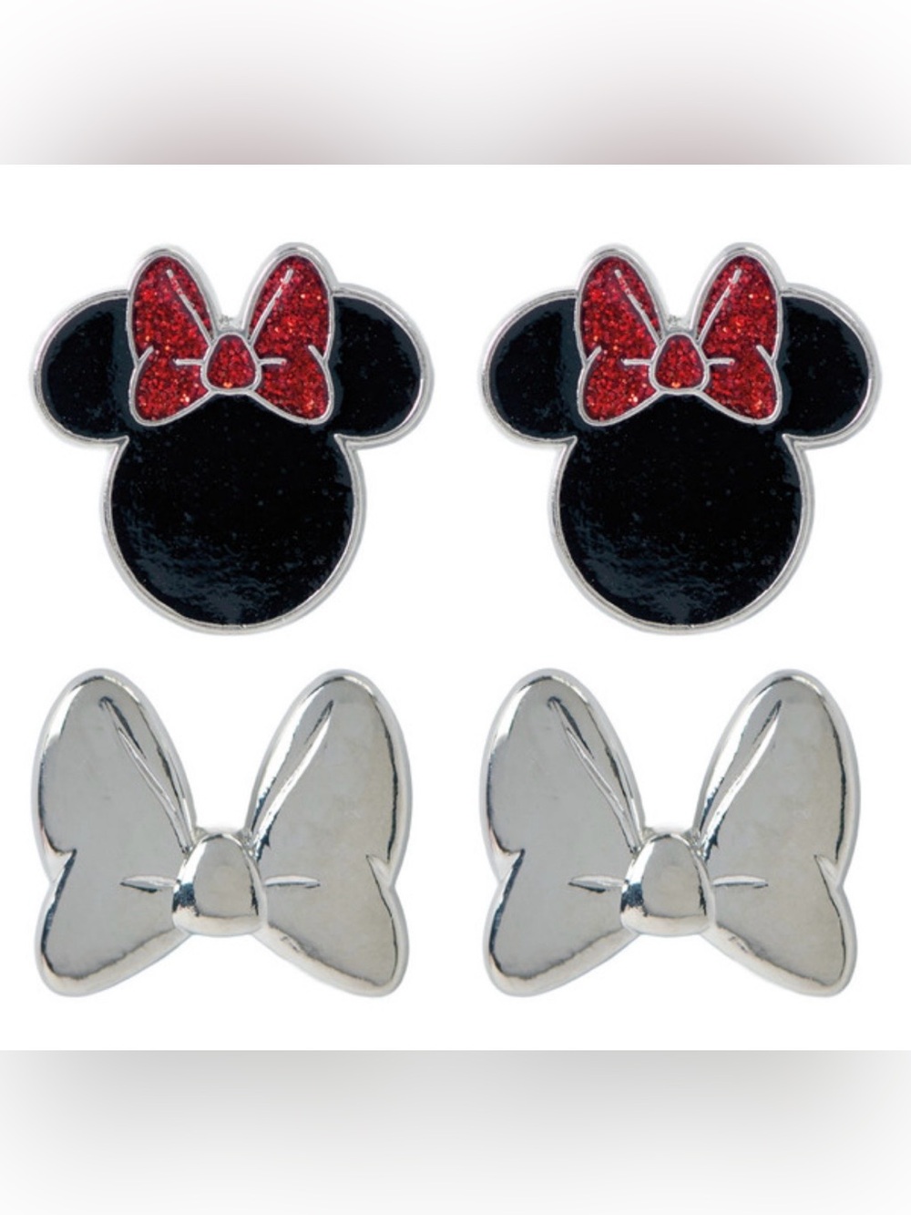 NWT Disney Black/Red Stud Minnie Character Earrings